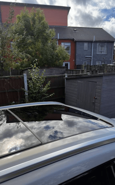 Sunroof after FixGlass bullseye crack and stone chip repair